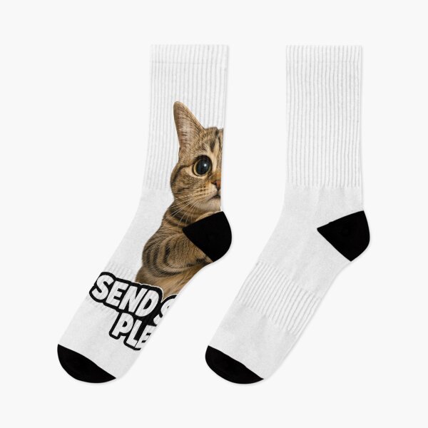 Artikelvorschau, Send Snacks Please Funny Cute Begging Cat Meme entworfen und verkauft von MoodyMeows.