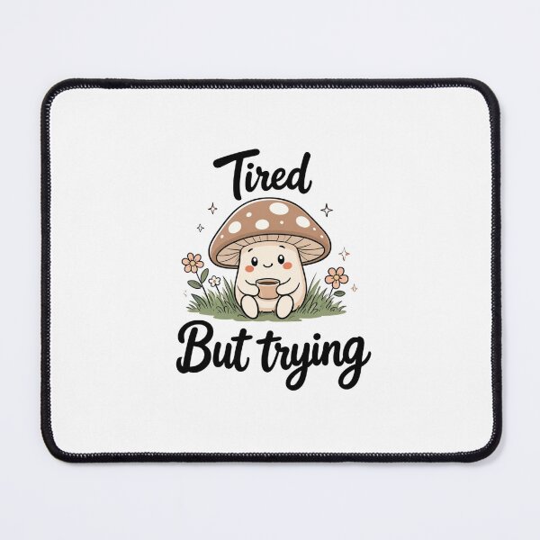 Item preview, Tired But Trying Cute Mushroom Illustration designed and sold by DariaOltes.