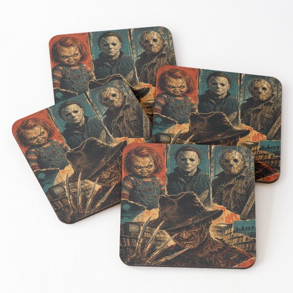 Item preview, Retro Video Store Horror Villains Vintage VHS Collage designed and sold by POD DYNASTY.