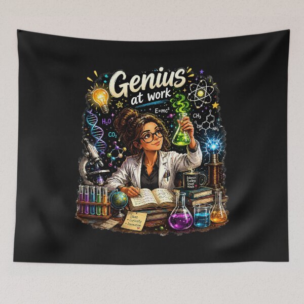 Item preview, Genius At Work Female Scientist Design designed and sold by Genius Geek.