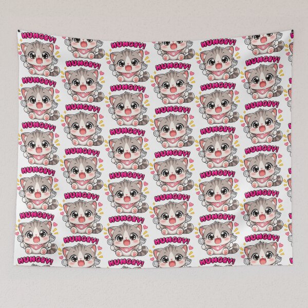 Item preview, Hungry Cat Animal Clipart designed and sold by KJackArtwork.
