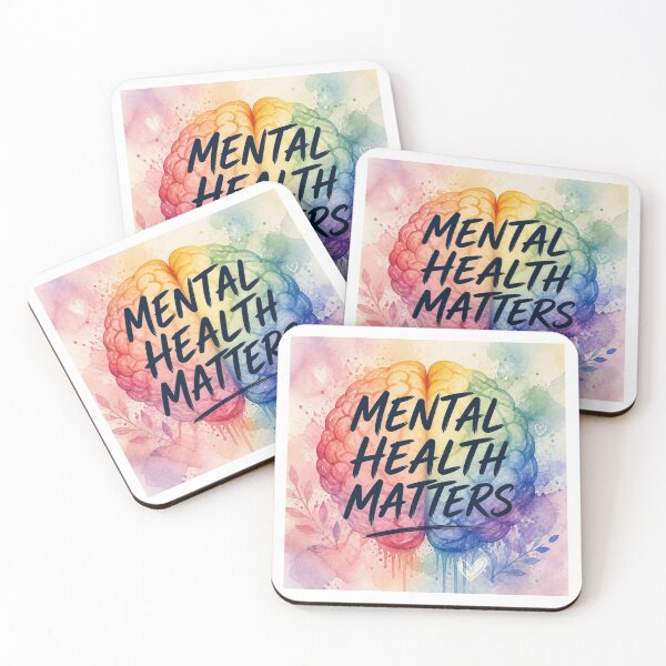 Item preview, Mental Health Matters watercolor rainbow brain awareness gift designed and sold by language-des.