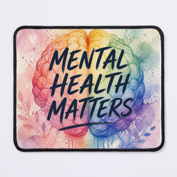 Item preview, Mental Health Matters watercolor rainbow brain awareness gift designed and sold by language-des.