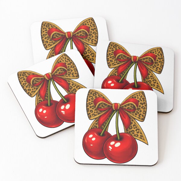 Item preview, Leopard cherry bow designed and sold by KRICKAr.