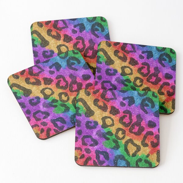 Item preview, Glittery leopard rainbow pattern designed and sold by MendaciousMina.