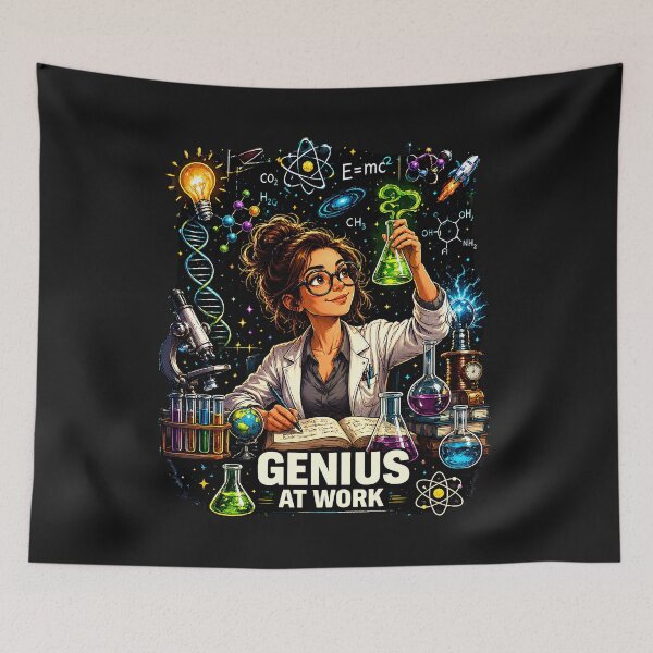 Item preview, Genius At Work Female Scientist Design designed and sold by Genius Geek.