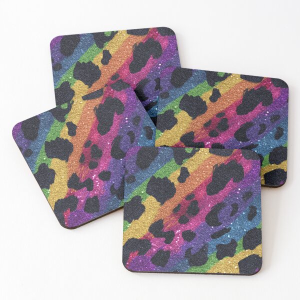 Item preview, Glittery leopard rainbow pattern designed and sold by MendaciousMina.