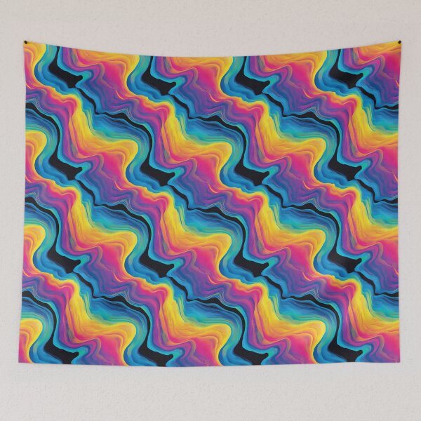 Item preview, Bright Rainbow squiggles pattern designed and sold by MendaciousMina.