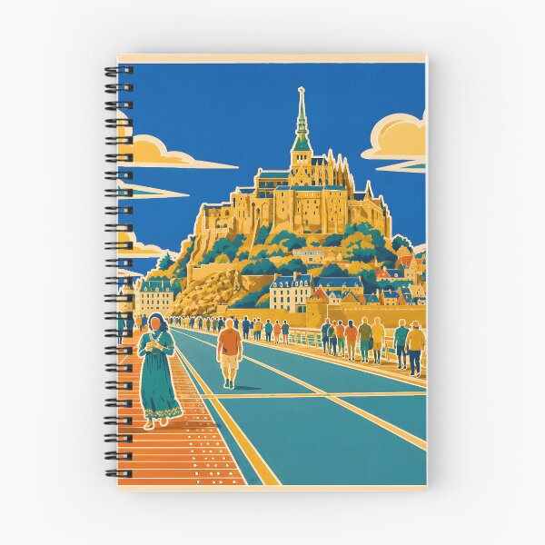 Item preview, Mont-Saint-Michel Causeway – Retro French Travel Art Print designed and sold by White-Camel.