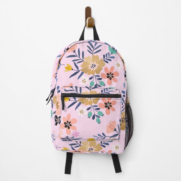 Item preview, Charming Folk Art Floral Pattern - Pastel Pink and Mustard Yellow Botanicals designed and sold by abdallatigle.