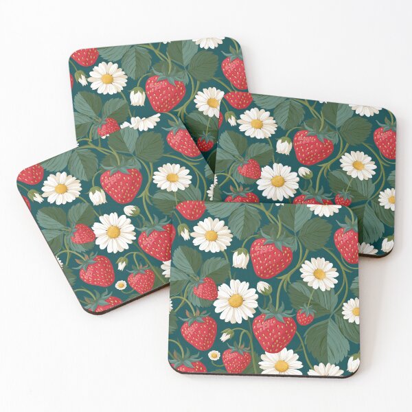 Item preview, Strawberries and blossoms designed and sold by MendaciousMina.