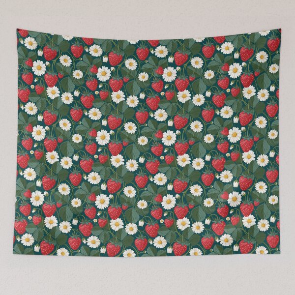 Item preview, Strawberries and blossoms designed and sold by MendaciousMina.