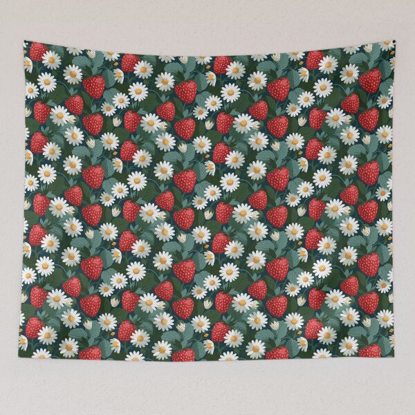 Item preview, Strawberries and blossoms designed and sold by MendaciousMina.