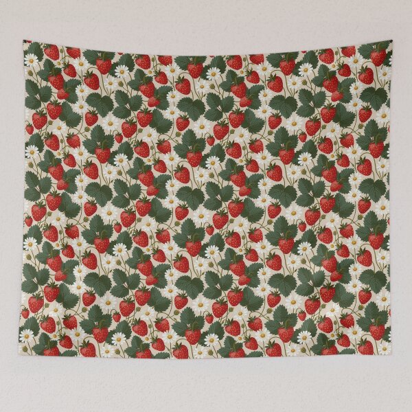 Item preview, Strawberries and blossoms designed and sold by MendaciousMina.
