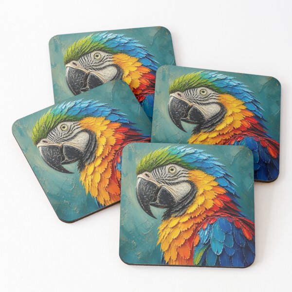 Item preview, Colorful Macaw Parrot Art designed and sold by Pioneer Spirit Market.