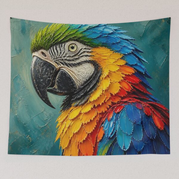 Item preview, Colorful Macaw Parrot Art designed and sold by Pioneer Spirit Market.