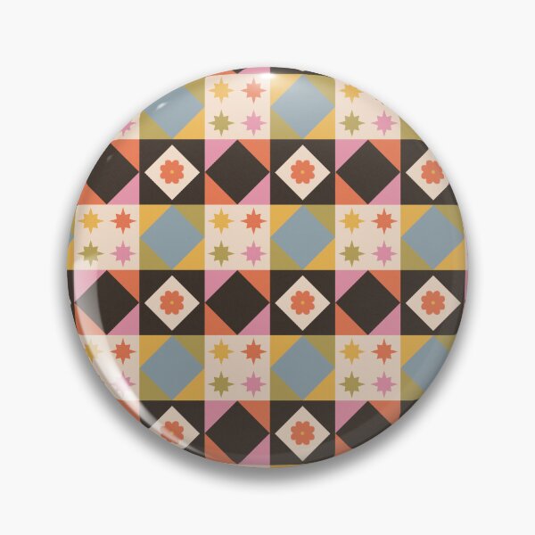 Item preview, Mid Century Diamond Flower Tile Pattern designed and sold by YesButNo Design.