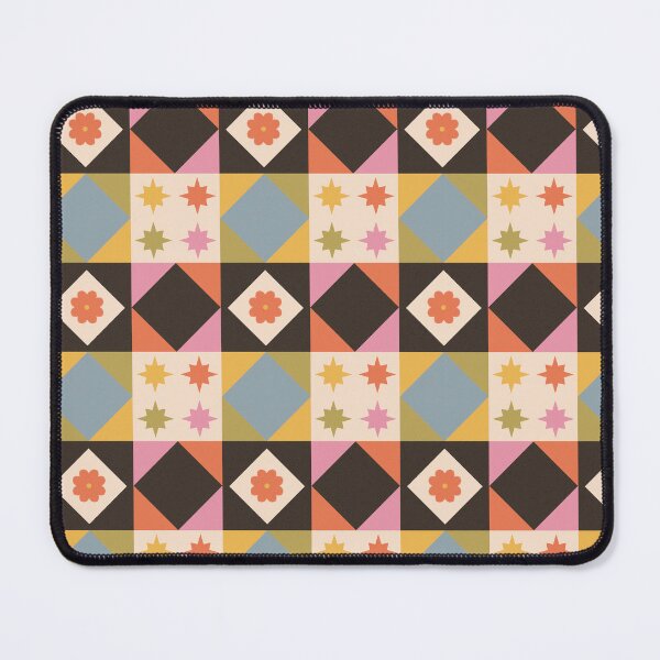 Item preview, Mid Century Diamond Flower Tile Pattern designed and sold by YesButNo Design.