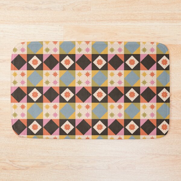 Item preview, Mid Century Diamond Flower Tile Pattern designed and sold by YesButNo Design.
