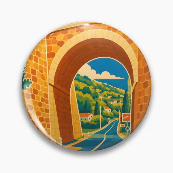 Item preview, Cévennes Stone Arch – Vintage Southern France Travel Poster designed and sold by White-Camel.