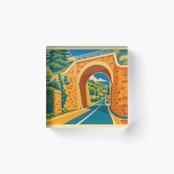 Item preview, Cévennes Stone Arch – Vintage Southern France Travel Poster designed and sold by White-Camel.