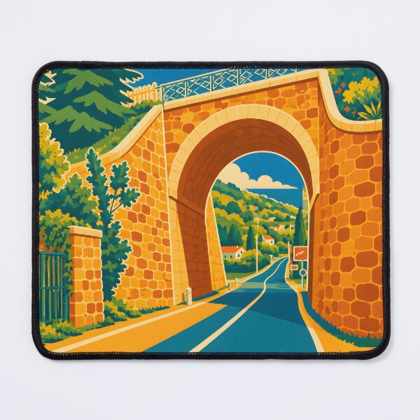 Item preview, Cévennes Stone Arch – Vintage Southern France Travel Poster designed and sold by White-Camel.