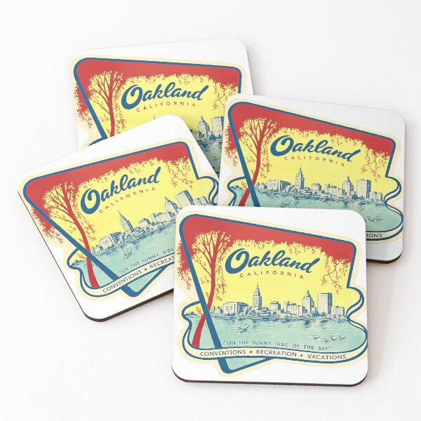 Item preview, Vintage Oakland California Travel Poster – Sunny Side of the Bay designed and sold by PIXEL POP DESIGNS - Beyond the Norm!.