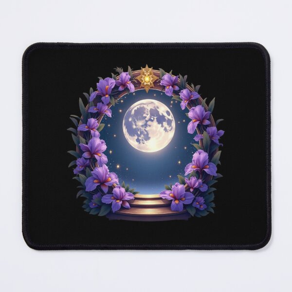 Item preview, Magical Full Moon & Purple Iris Floral Frame designed and sold by MoonSoul Studio.