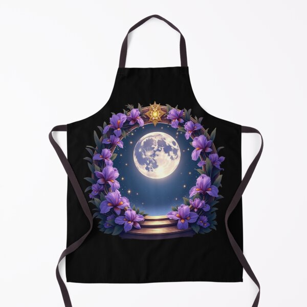 Item preview, Magical Full Moon & Purple Iris Floral Frame designed and sold by MoonSoul Studio.