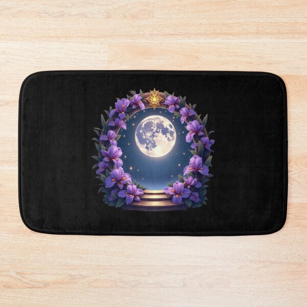 Item preview, Magical Full Moon & Purple Iris Floral Frame designed and sold by MoonSoul Studio.