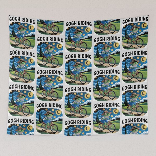 Item preview, Gogh Riding Frog Pedaling Under Swirling Starry Sky designed and sold by StuckOnTees.