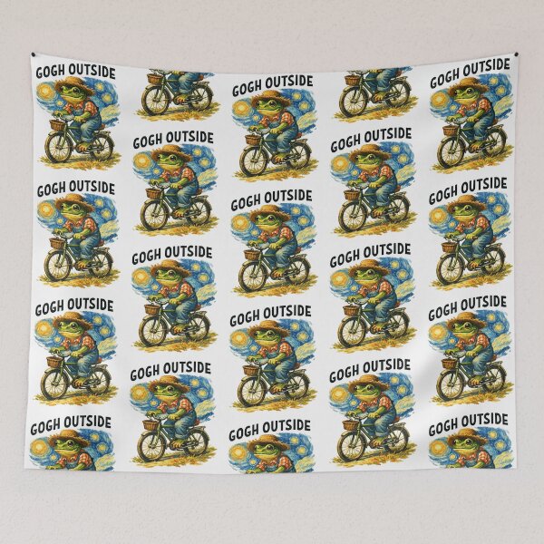 Item preview, Gogh Outside Ride a Bike Swirling Starry Sky designed and sold by StuckOnTees.