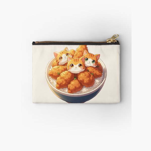 Item preview, Orange Tabby Cat Head Dumplings in Fried Chicken Rice Bowl – Cute Kawaii Food Cutout designed and sold by EmeraldeaArt.