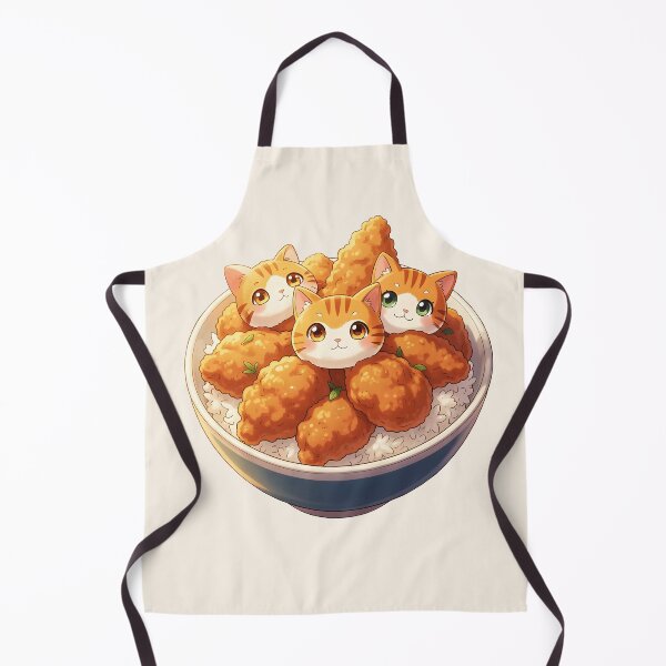 Item preview, Orange Tabby Cat Head Dumplings in Fried Chicken Rice Bowl – Cute Kawaii Food Cutout designed and sold by EmeraldeaArt.