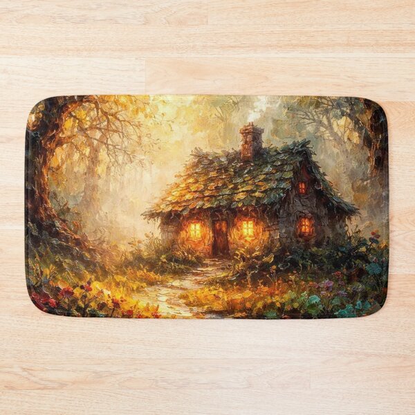Item preview, Cozy Forest Cottage at Sunset designed and sold by Pioneer Spirit Market.