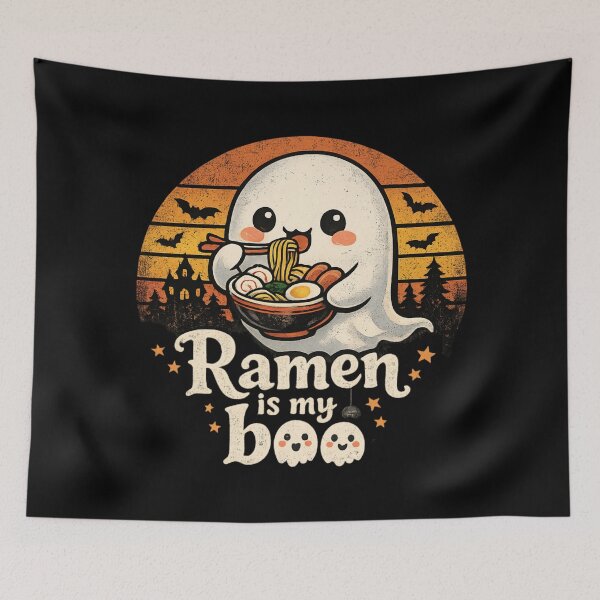 Item preview, Cute Ghost Ramen Lover - Halloween Food Pun designed and sold by SidTastic .
