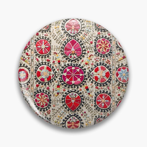 Item preview, Vintage Uzbekistan Suzani Floral Pattern designed and sold by Vicky Brago-Mitchell®.
