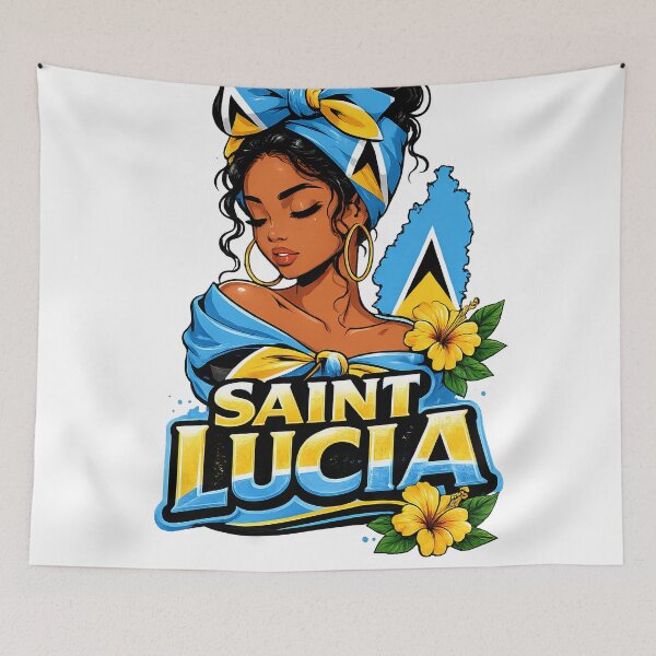 Item preview, St Lucian Messy Bun Saint Lucia Flag Messy Hair designed and sold by scicilysimonee.
