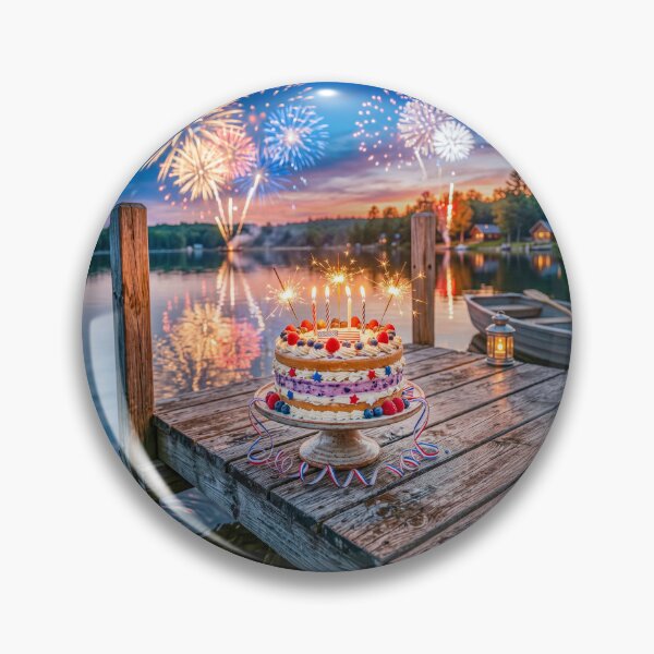 Item preview, July 4 Cake With Fireworks designed and sold by Home Decor Art.