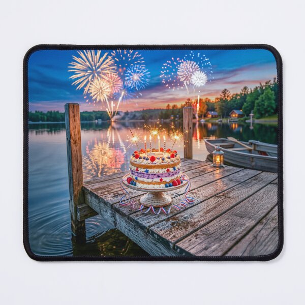 Item preview, July 4 Cake With Fireworks designed and sold by Home Decor Art.