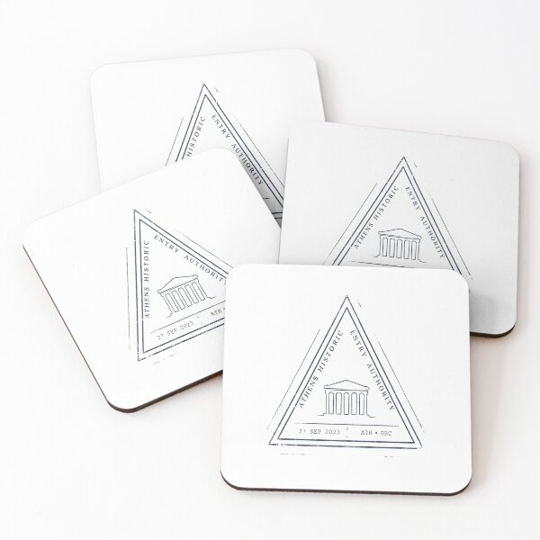 Item preview, Athens Mid‑Century Passport Stamp Retro Travel Sticker designed and sold by stickercuffs.