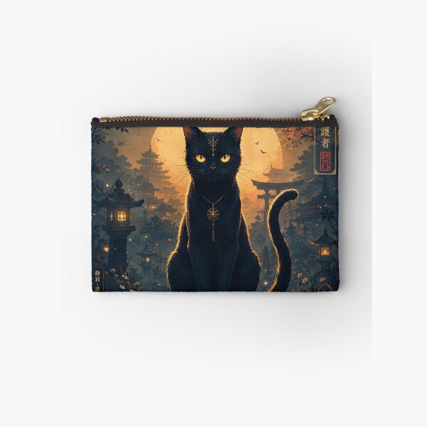 Item preview, Moonshadow Guardian Cat - Japanese Mystic Style designed and sold by thirtyonestars.