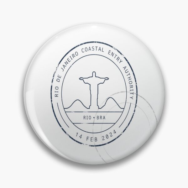 Item preview, Rio De Janeiro Mid‑Century Passport Stamp Retro Sticker designed and sold by stickercuffs.