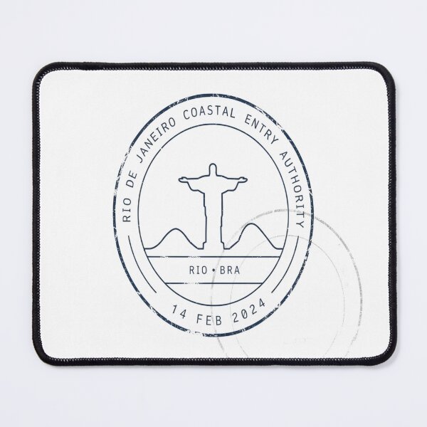 Item preview, Rio De Janeiro Mid‑Century Passport Stamp Retro Sticker designed and sold by stickercuffs.