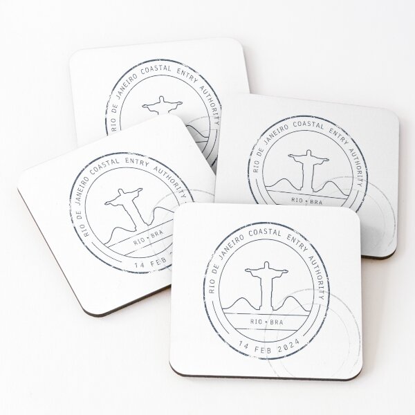 Item preview, Rio De Janeiro Mid‑Century Passport Stamp Retro Sticker designed and sold by stickercuffs.