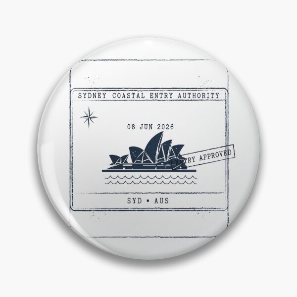 Item preview, Sydney Mid‑Century Passport Stamp Retro Travel Sticker designed and sold by stickercuffs.