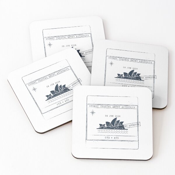 Item preview, Sydney Mid‑Century Passport Stamp Retro Travel Sticker designed and sold by stickercuffs.
