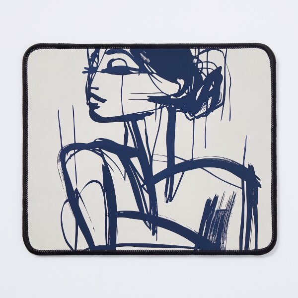 Item preview, Burmese woman - Blue Abstract Art designed and sold by shadow-bloom.