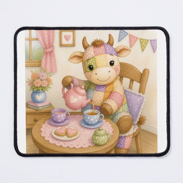 Item preview, Cuter Patchwork Cow Tea Party designed and sold by Shelley Loewnau-Jones Studio.