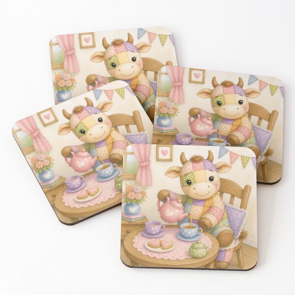 Item preview, Cuter Patchwork Cow Tea Party designed and sold by Shelley Loewnau-Jones Studio.